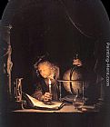 Gerrit Dou Famous Paintings - The Astronomer by Candlelight